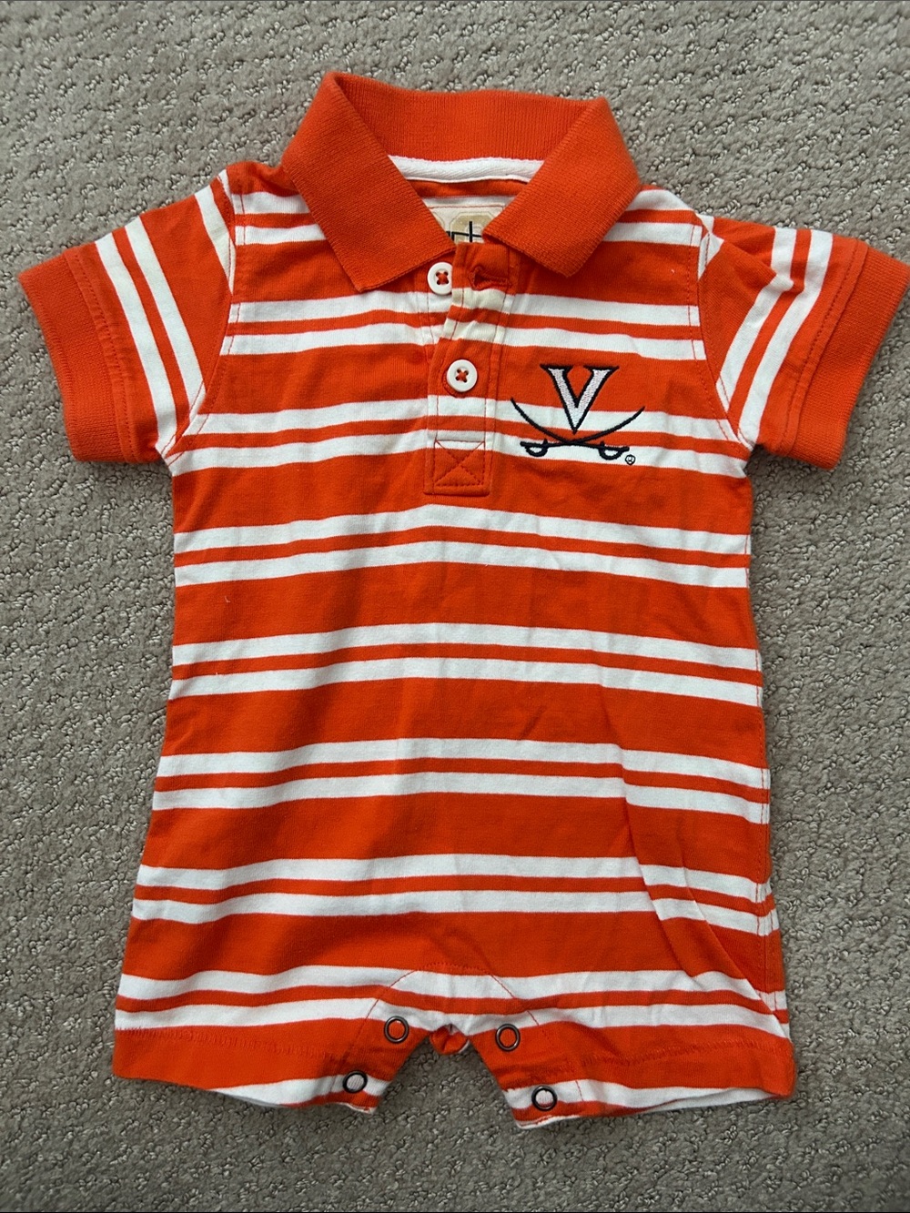 Garb UVA orange striped romper